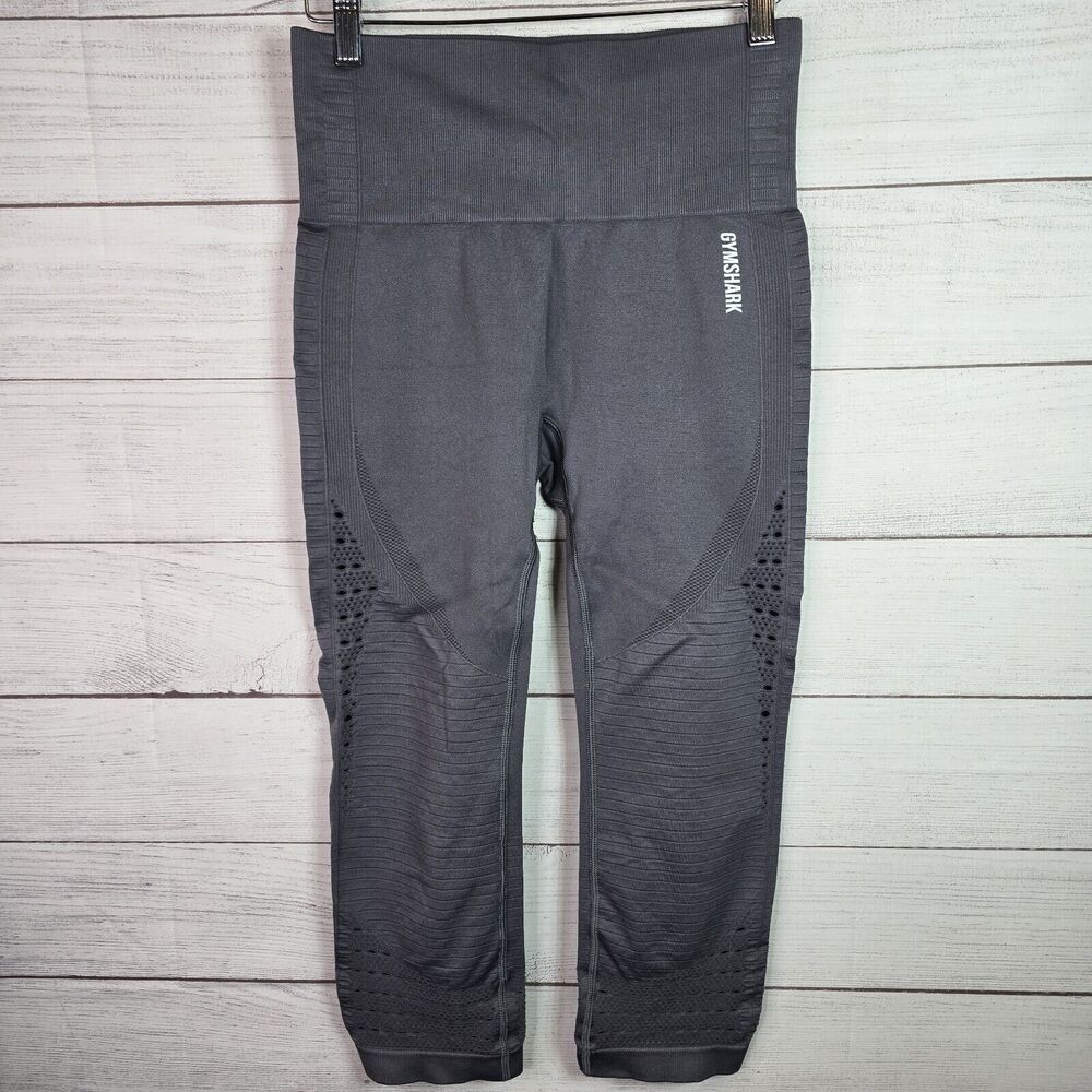 Gymshark Gray High Rise Seamless Energy Mosh Perforated Leggings Women’s Size M